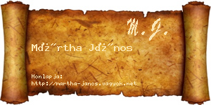 Mártha János névjegykártya